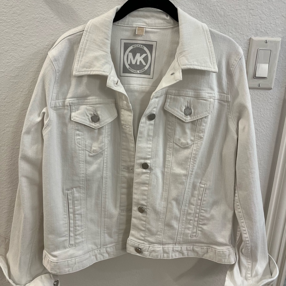 Michael Kors White Denim Jacket - Women's Classic Jean Trucker